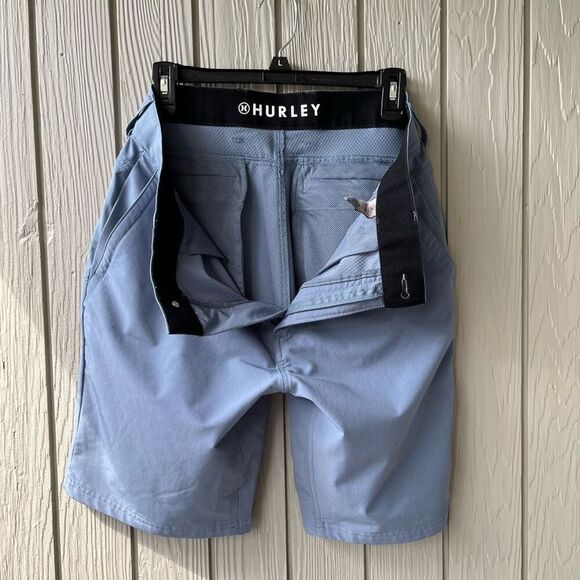 Hurley Hybrid Shorts SZ 32 Dusty Blue Quick-Dry Zip Pockets NWOT - Picture 5 of 8